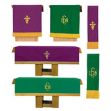 Three Piece Reversible Parament Set - Purple/Green