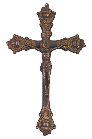 Crucifix in Antique Brass 12.5" - Gerken's Religious Supplies