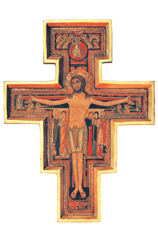 San Damiano Cross Raised Frame 17" - Gerken's Religious Supplies