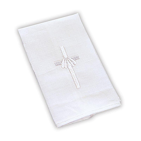 Baptismal Napkin - Cross with Shell - Gerken's Religious Supplies