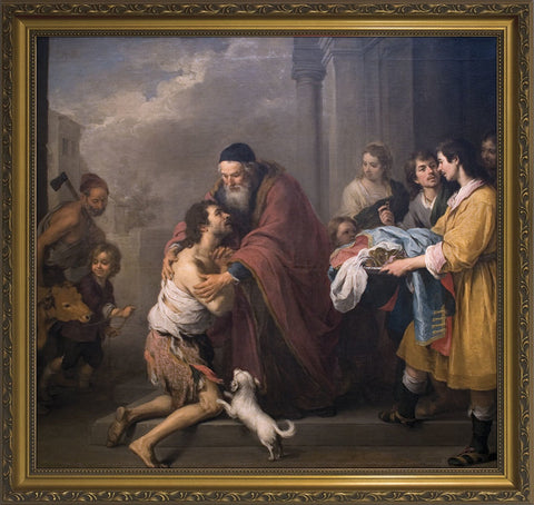 Prodigal Son by Murillo - Gold Framed Art - 16" X 17" - Gerken's Religious Supplies