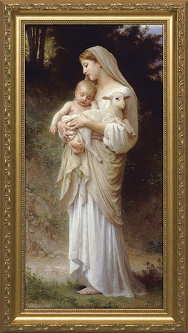L'Innocence - Standard Gold Framed Art - 12" X 24" - Gerken's Religious Supplies