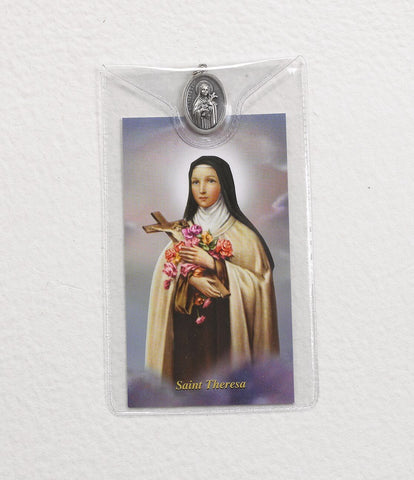 St. Benedict Holy Card with Oxidized Medal - Gerken's Religious Supplies