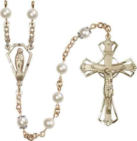 6mm Faux Pearl Rosary - Gerken's Religious Supplies