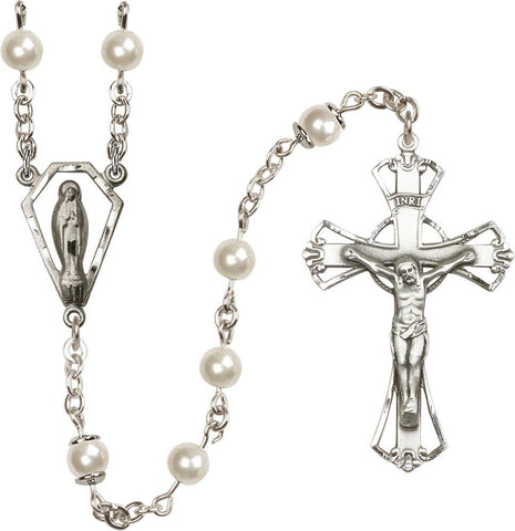 6mm Faux Pearl Rosary - Gerken's Religious Supplies