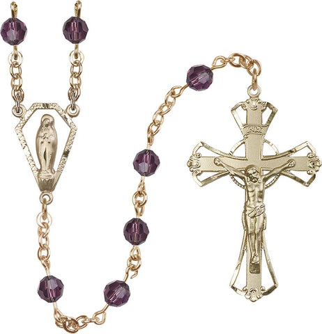 6mm Amethyst Swarovski Rosary - Gerken's Religious Supplies