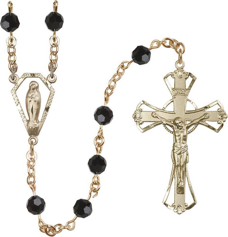 6mm Jet Swarovski Rosary - Gerken's Religious Supplies
