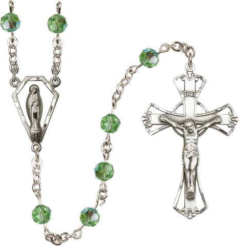 6mm Peridot Swarovski Rosary - Gerken's Religious Supplies