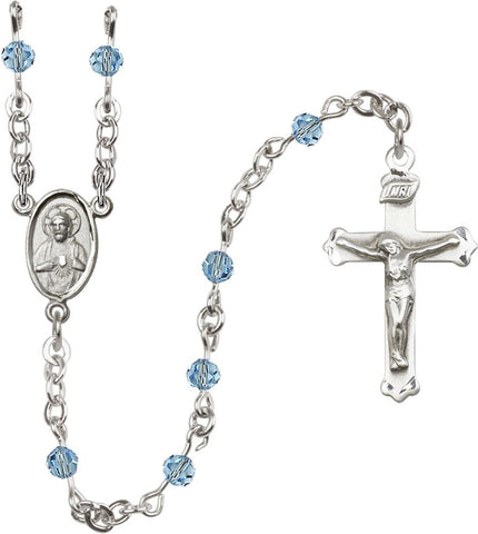 4mm Aqua Swarovski Rosary - Gerken's Religious Supplies