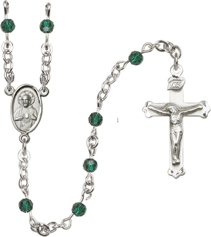 4mm Emerald Swarovski Rosary - Gerken's Religious Supplies