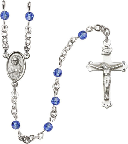 4mm Sapphire Swarovski Rosary - Gerken's Religious Supplies
