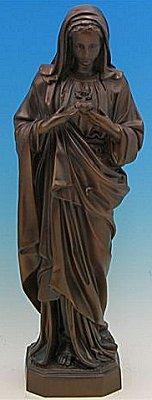 Immaculate Heart Of Mary Outdoor Statue with Bronze Finish, 24" - Gerken's Religious Supplies