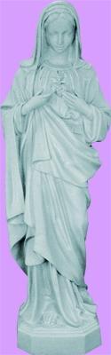 Immaculate Heart Of Mary Outdoor Statue with Granite Finish, 24" - Gerken's Religious Supplies