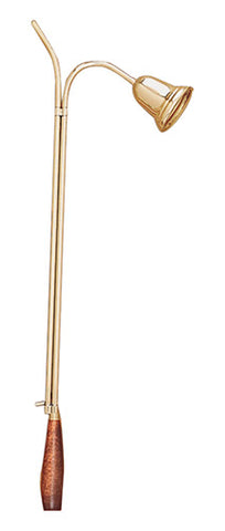 24" High Polished Brass Candle lighter with Bell Snuffer