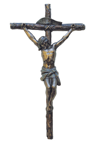 Crucifix in Cold Cast Bronze 16" - Gerken's Religious Supplies
