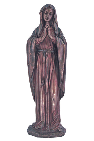 Adoring Virgin in Cold Cast Bronze 11.75"