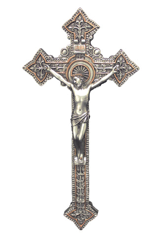 Crucifix in Pewter Style 9" - Gerken's Religious Supplies