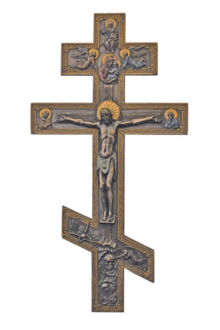 Byzantine Crucifix in Bronze 9 x 17.5" - Gerken's Religious Supplies