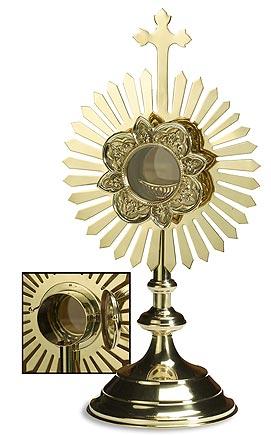 Monstrance with Removable Luna on Hinge - Gerken's Religious Supplies