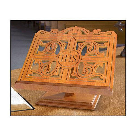 IHS Carved Bible/Missal Stand - Gerken's Religious Supplies