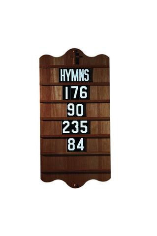 Wall Mounted Hymn Board - Walnut - Gerken's Religious Supplies