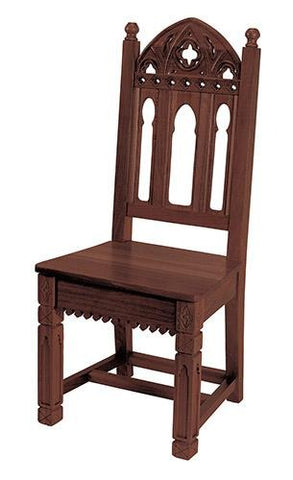 Gothic Collection Side Chair - Walnut - Gerken's Religious Supplies