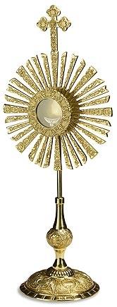 Budded Cross Monstrance with Removable Luna - Gerken's Religious Supplies