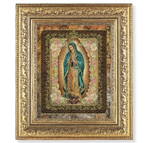 Our Lady of Guadalupe Gold-Leaf Antique Framed Art - Gerken's Religious Supplies