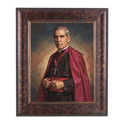 Blessed Fulton Sheen Art Deco Framed Art - 8" x 10" - Gerken's Religious Supplies