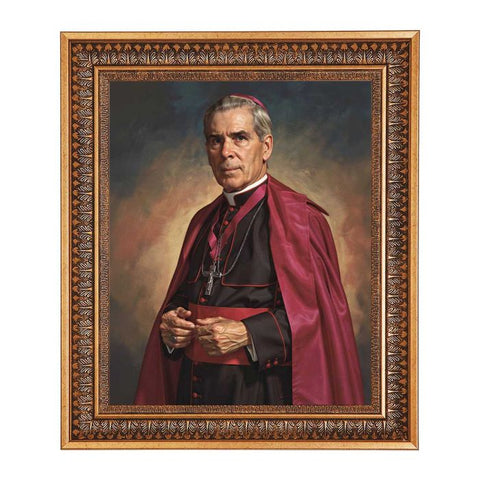 Blessed Fulton Sheen Vintage Bronze Framed Art - 11" x 14" - Gerken's Religious Supplies