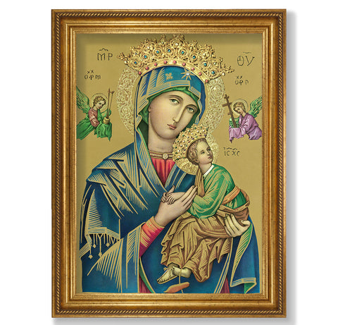 Our Lady of Perpetual Help Antique Gold-Leaf Framed Art - Gerken's Religious Supplies