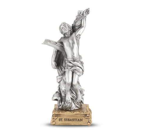 St. Sebastian the Soldier Pewter Statue - Gerken's Religious Supplies