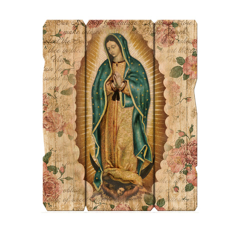 Our Lady of Guadalupe Wood Wall Plaque - Gerken's Religious Supplies