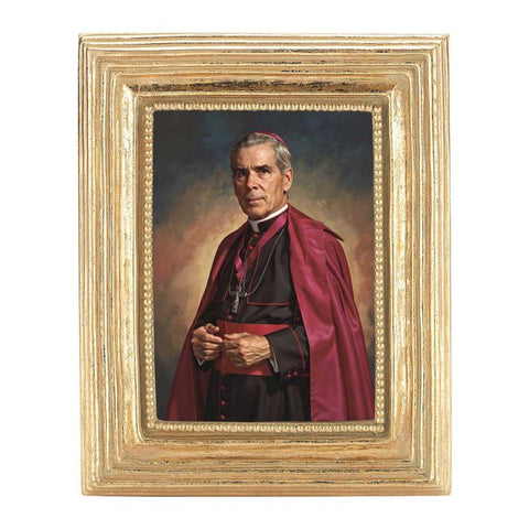 Blessed Fulton Sheen Gold Framed Art - 3-3/4" x 4-1/2" - Gerken's Religious Supplies