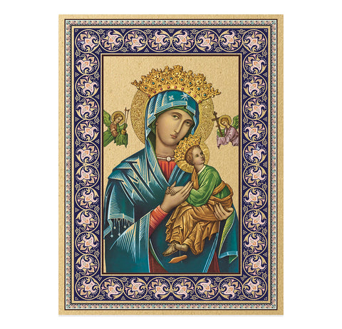 Our Lady of Perpetual Help Gold Embossed Plaque - Gerken's Religious Supplies