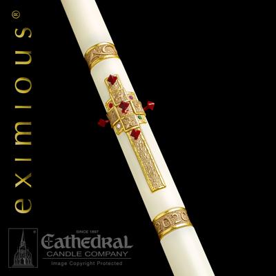 2" X 42" Evangelium Eximious Paschal Candle - Gerken's Religious Supplies