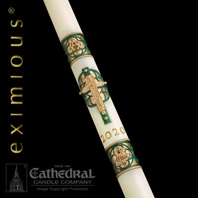 2" X 42" Christus Rex Eximious Paschal Candle - Gerken's Religious Supplies