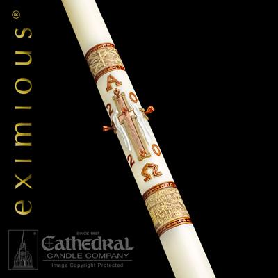 2" X 42" Luke 24 Eximious Paschal Candle - Gerken's Religious Supplies