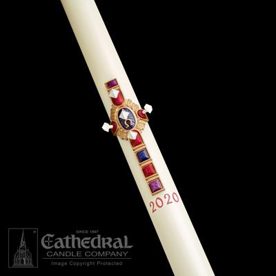 2" X 42" Christ Victorious Paschal Candle - Gerken's Religious Supplies
