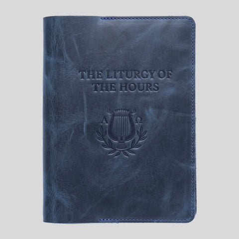 The Liturgy of the Hours, Second Edition - Premium Leather Cover (Slip-On) - Large Print - Blue - Gerken's Religious Supplies