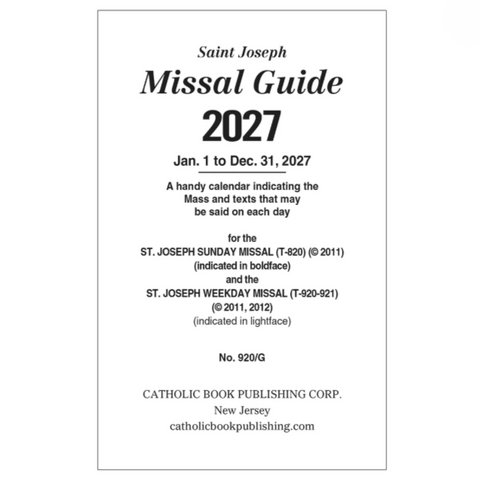 St. Joseph Missal Guide for 2027 - Gerken's Religious Supplies
