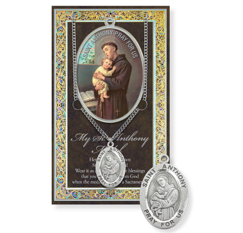 Saint Anthony Biography Pamphlet and Patron Saint Medal - Gerken's Religious Supplies