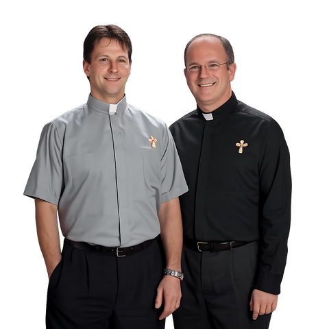 Deacon Short Sleeved Tab Collar Clergy Shirt - Black