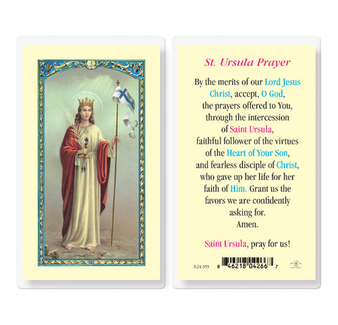 Saint Ursula Laminated Holy Card - Gerken's Religious Supplies