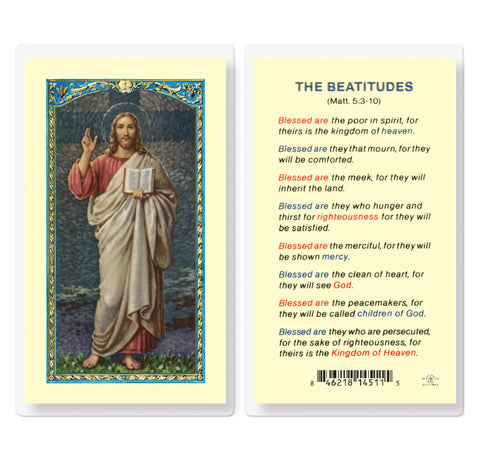 The Beatitudes Laminated Holy Card - Gerken's Religious Supplies