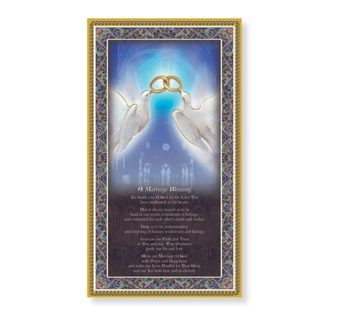 Marriage Blessing Gold Foil Wood Plaque - Gerken's Religious Supplies