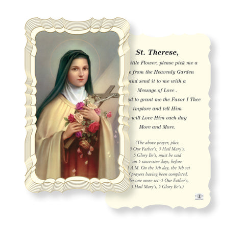 Saint Therese-Pick Me a Rose Holy Card - Gerken's Religious Supplies