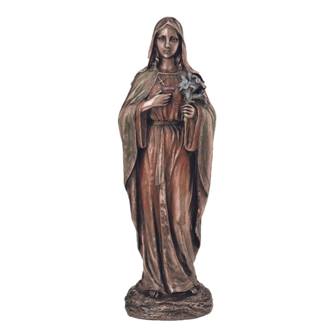 Immaculate Heart of Mary in Cold Cast Bronze 10"