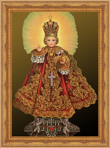 Infant of Prague Framed Image 16" x 19" - Gerken's Religious Supplies