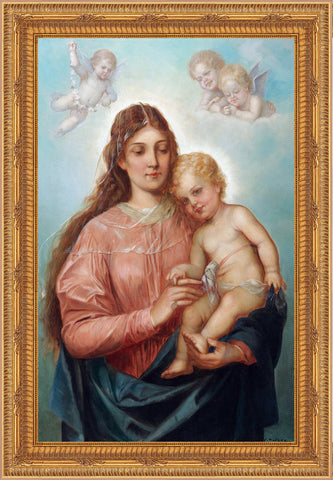 Madonna & Child Framed Image 16" x 19" - Gerken's Religious Supplies